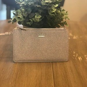 Authentic Kate Spade Rose Gold Glitter Wristlet